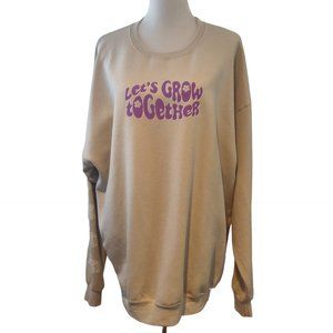 Pacsun Unisex New Flaw Golden Hour Lets Grow Together Flowers Sweatshirt Top OS